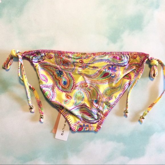 New PilyQ Bahia Stitched Tie Side Bikini Bottom - Picture 3 of 5